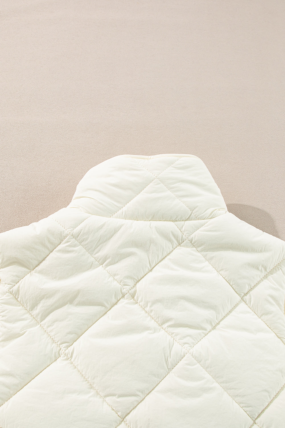 AMVIM - Gilet Matelassé à Col Montant pour Femmes avec Boutons et Poches