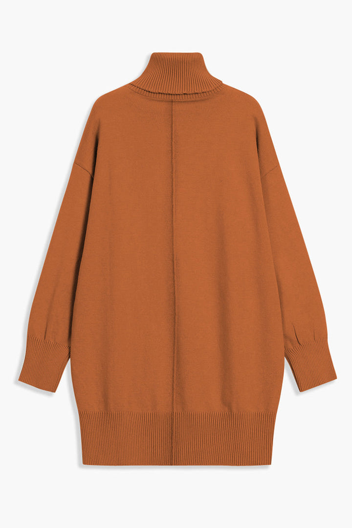 AMVIM - Robe Pull Turtleneck à Épaules Tombantes pour Femme
