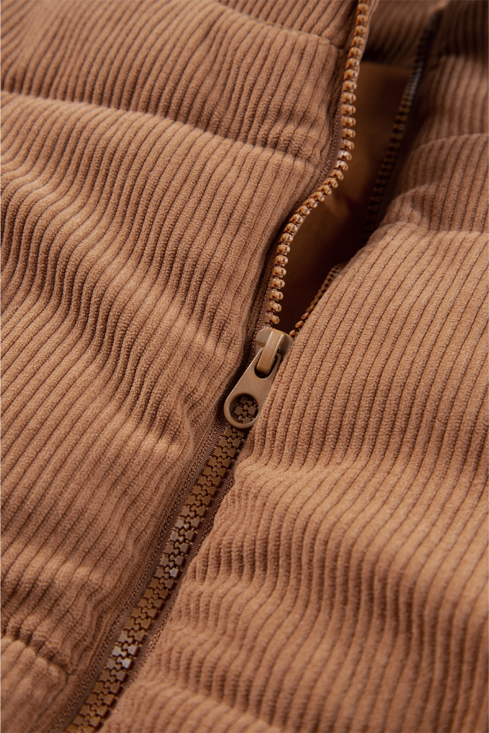 AMVIM - Gilet matelassé en velours côtelé à col montant pour femmes