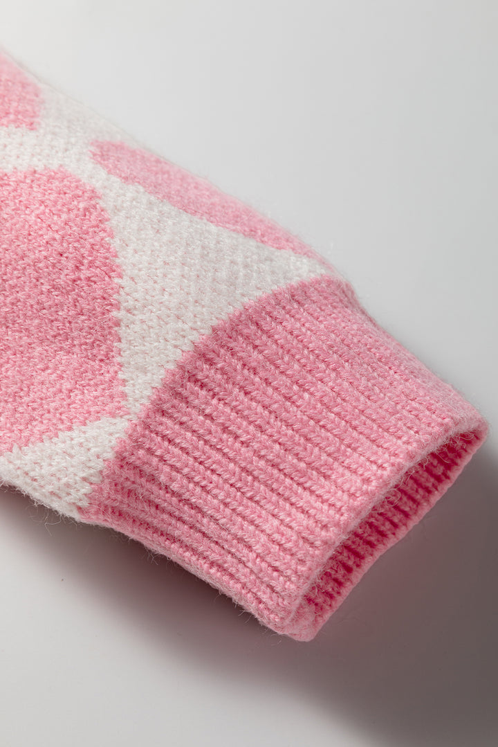 AMVIM - Pull en Tricot à Imprimé Cœur pour Femmes pour la Saint-Valentin