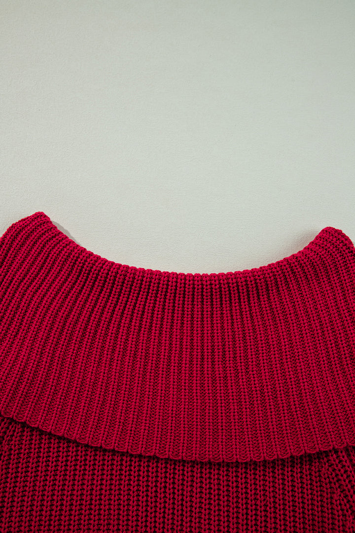 AMVIM - Pull en Tricot Femme à Manches Décollées avec Haute Élasticité