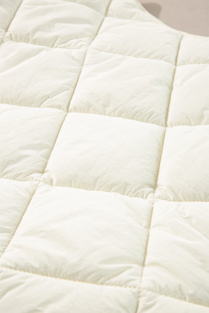 AMVIM - Gilet Matelassé à Col Montant pour Femmes avec Boutons et Poches