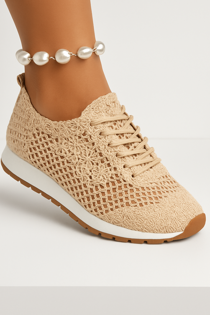 Ballerines plates en maille cuir pour usage quotidien élégant