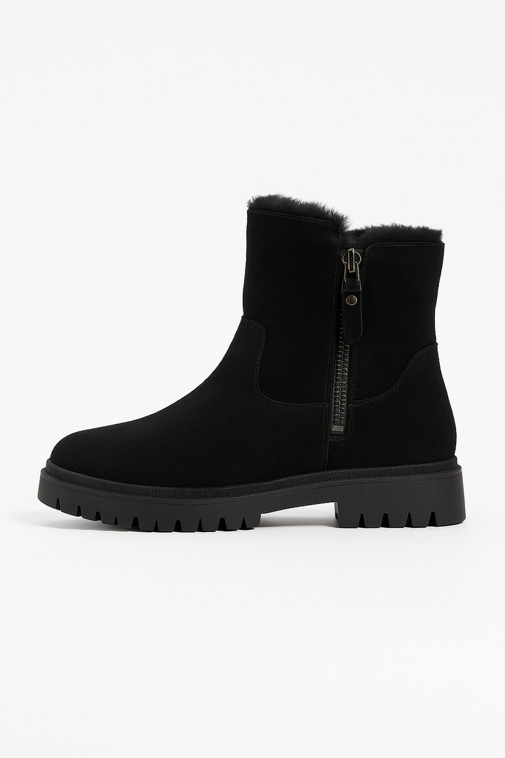 Bottes d'hiver élégantes pour femmes - bottes intermédiaires chaudes et isolées