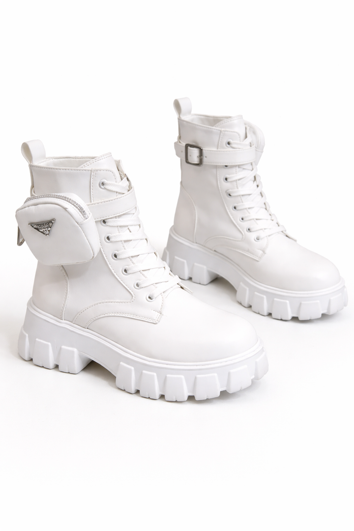 Bottines à Talon Moyen à Lacets pour Femmes