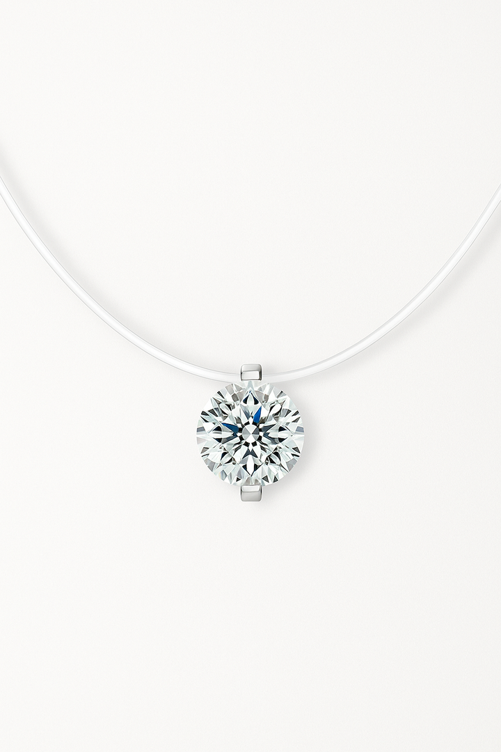Collier ras-du-cou invisible moissanite 1 ct élégant