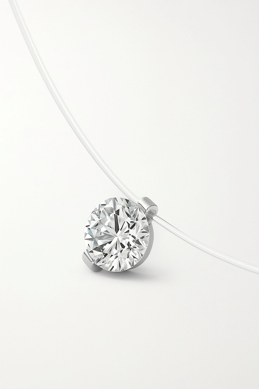 Collier ras-du-cou invisible moissanite 1 ct élégant