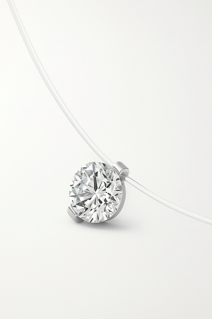 Collier ras-du-cou invisible moissanite 1 ct élégant