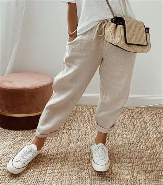 Pantalon avec ceinture élastique (Plaine)