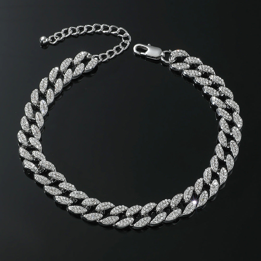 Eva | Bracelet de cheville élégant en pierres précieuses glacées