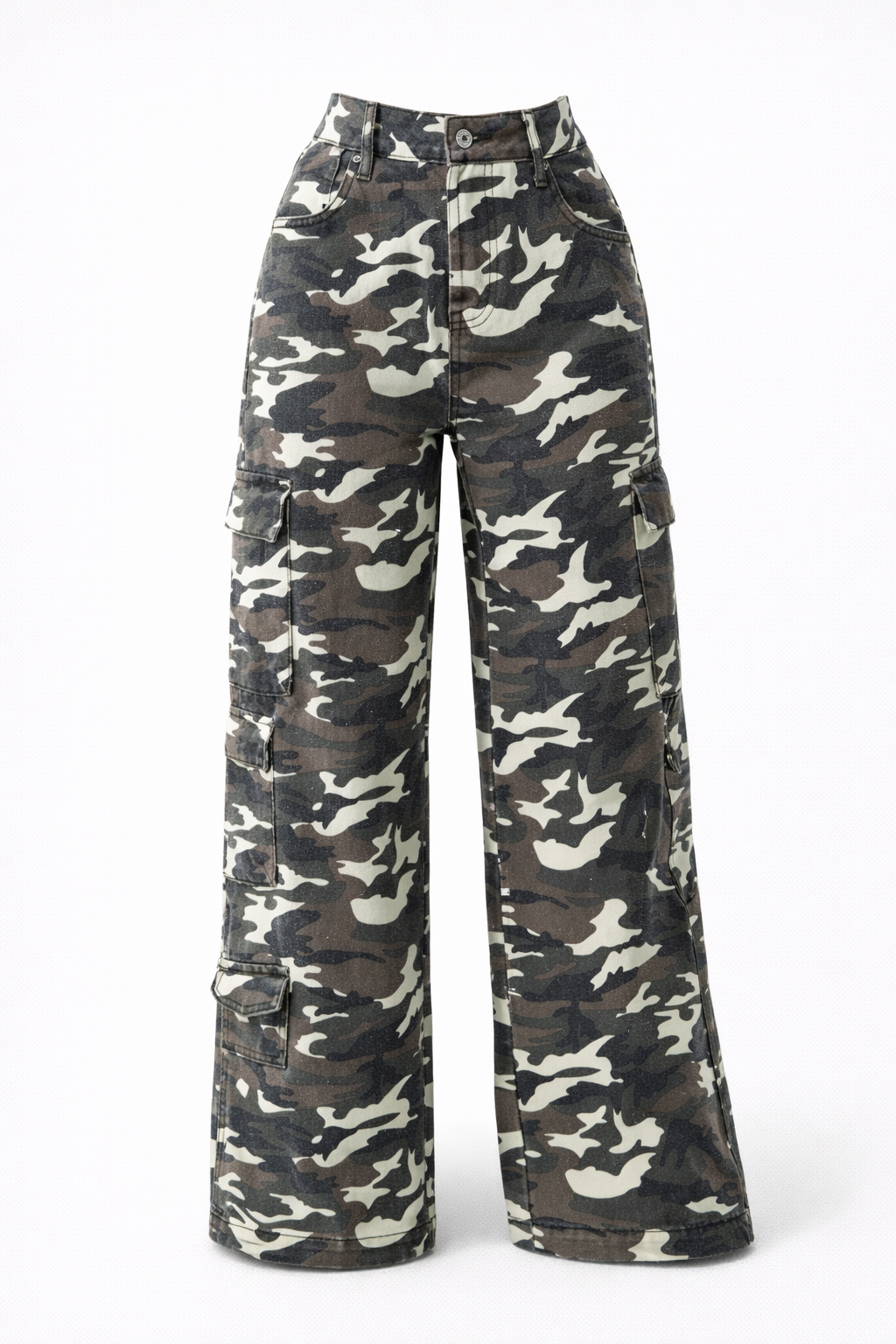 Pantalons Cargo Large Femme en Camo pour un Style Décontracté