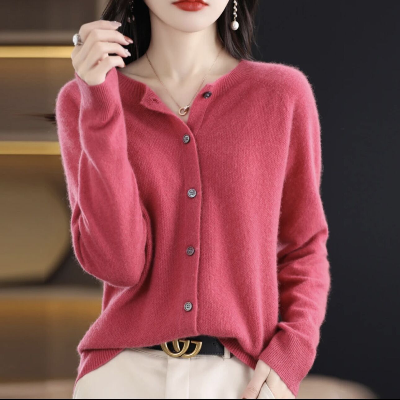 Rosy | Manteau ample à col rond