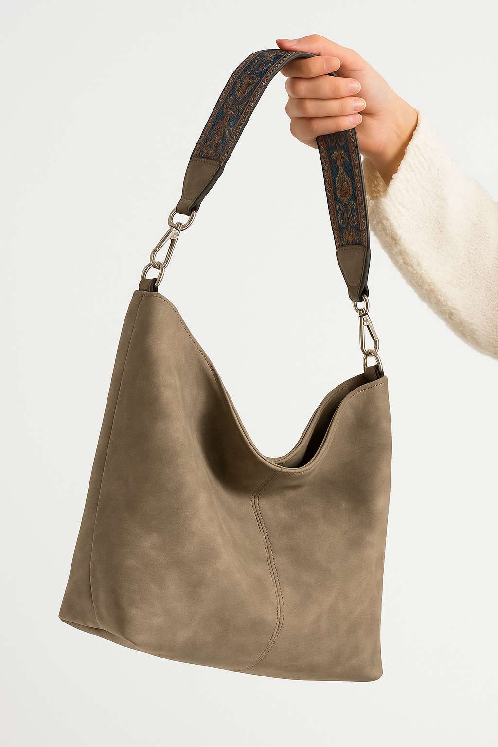 Sac en daim moyen élégant pour usage quotidien