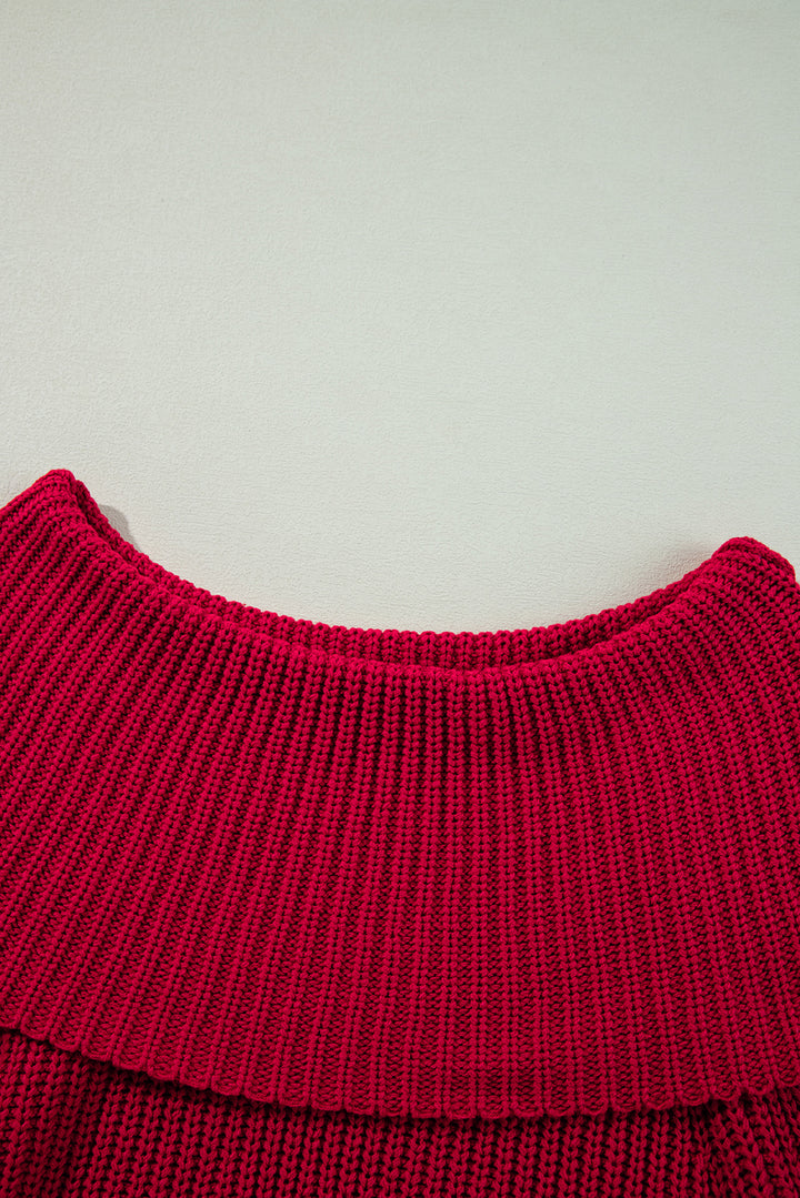 AMVIM - Pull en Tricot Femme à Manches Décollées avec Haute Élasticité