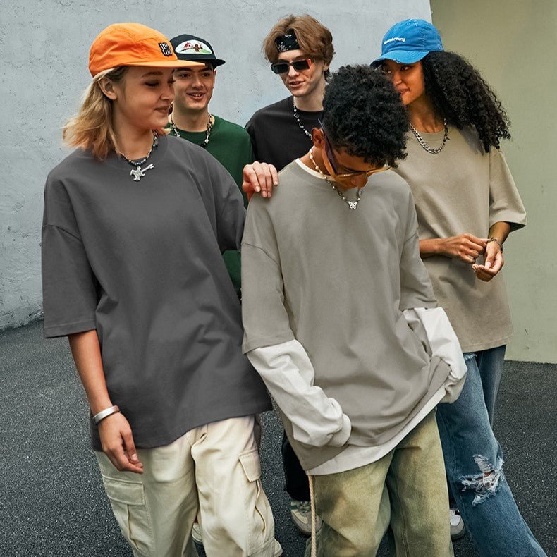 Ultimate Soft Touch Heavyweight Oversized T-shirt til mænd og kvinder i hiphop - stil - Kim Mode KBH