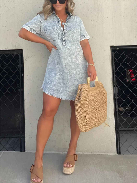 Carmen | Robe en denim décontractée - Camille Boutique