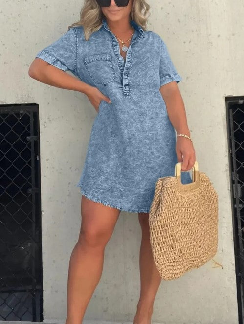 Carmen | Robe en denim décontractée - Camille Boutique