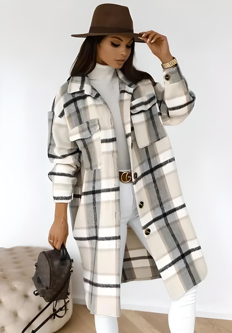 Chase | Manteau à carreaux - Camille Boutique