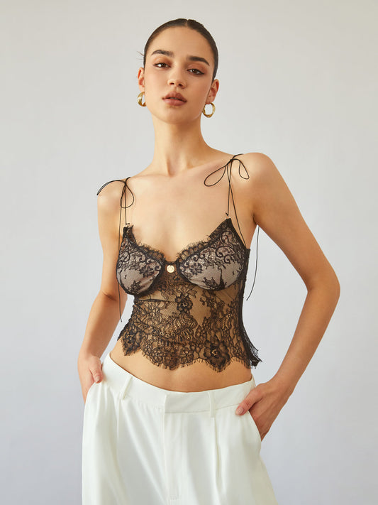 Fatima | Bustier en dentelle florale - Camille Boutique