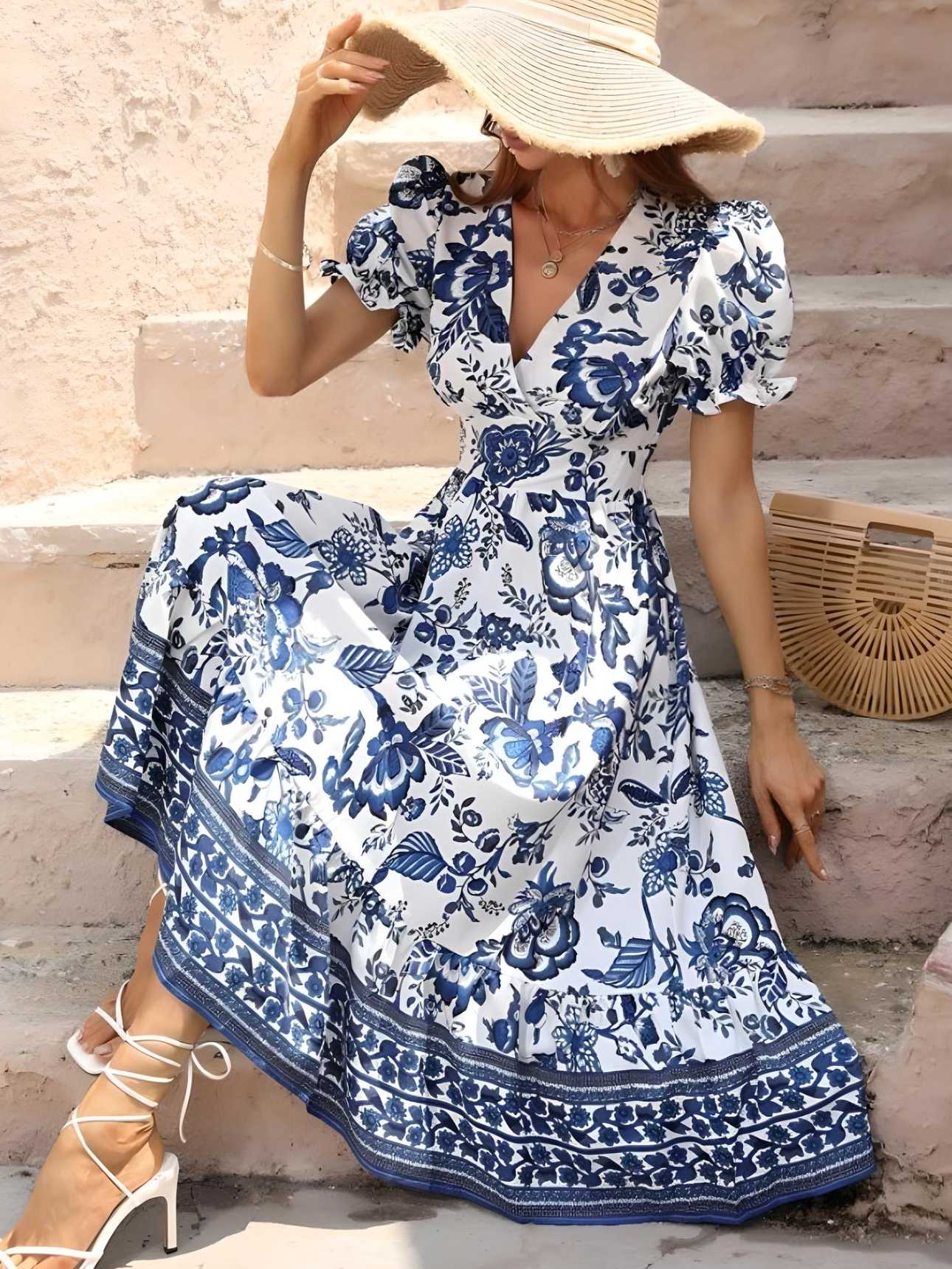 Flavia | Robe bouffante à imprimé floral - Camille Boutique